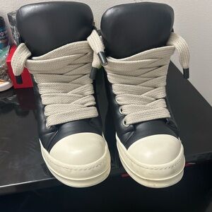 Rick Owens Luxor Jumbo Lace Padded Sneaker Black Milk Men Size 43.5